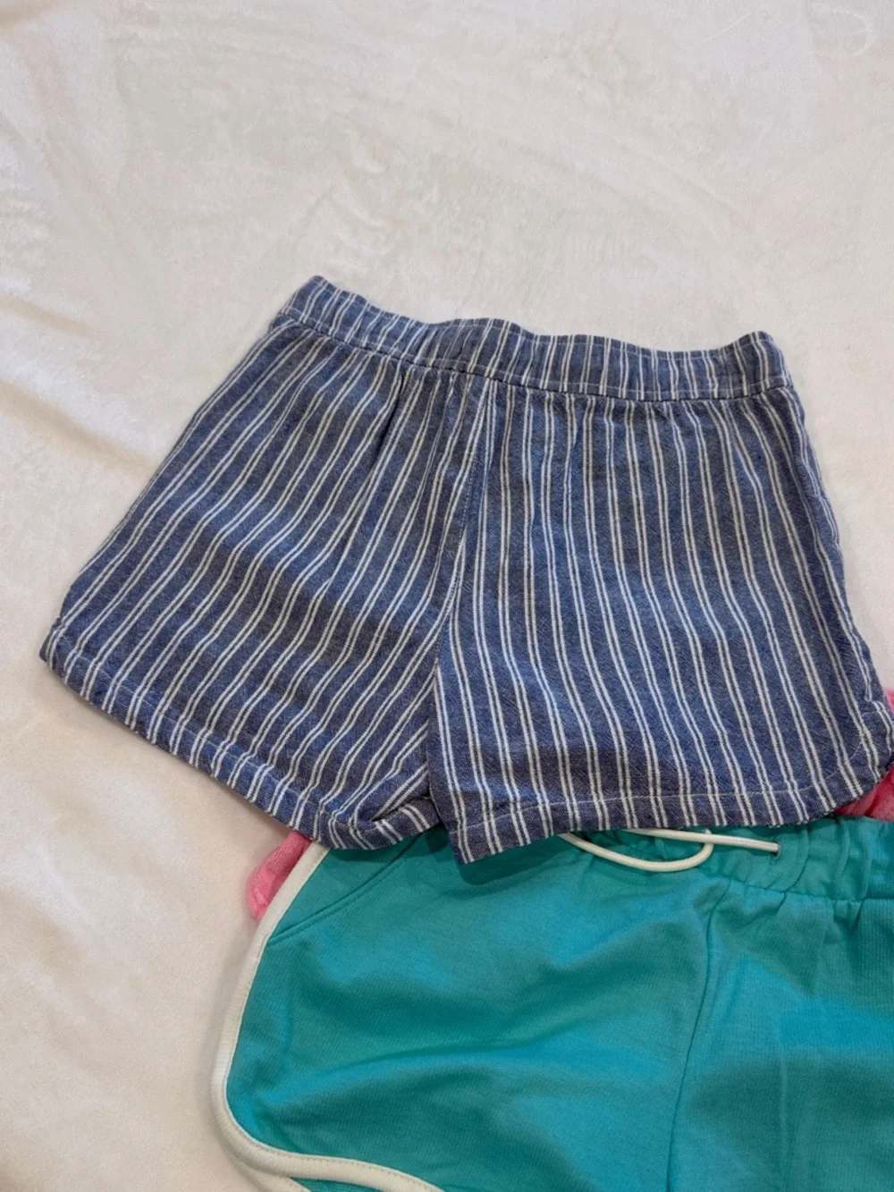 Old Navy Girls' Shorts Set - Pink, Teal, Denim Stripe Large 10-12